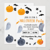 Cute Halloween Invitation | Kids & Family Kaart (Voorkant / Achterkant)