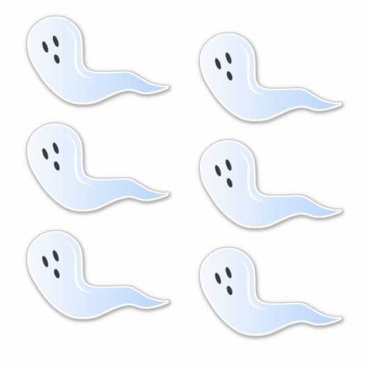 Cute Halloween Iridescent Ghost Set van 6 Stickers (Voorkant)