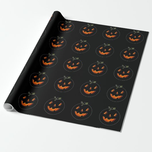 Cute Halloween Jack-o'-lantern  Cadeaupapier (Uitgerold)