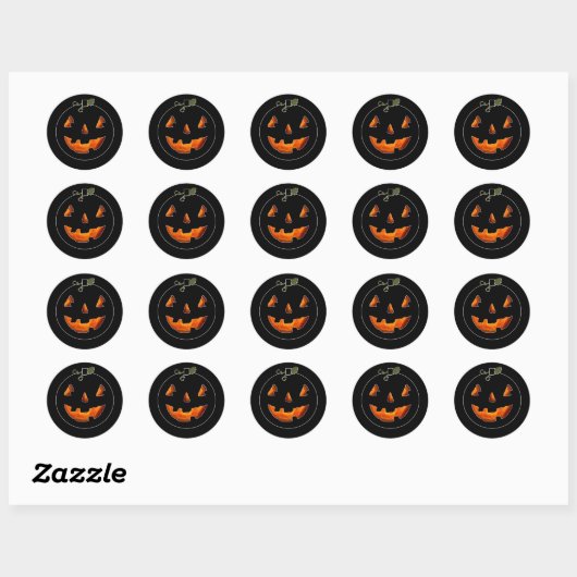 Cute Halloween Jack-o'-lantern Ronde Sticker (Vel)