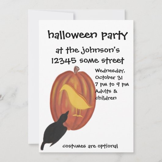 Cute Halloween Jack O'Lantern en Crow (Voorkant)