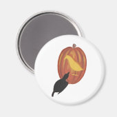 Cute Halloween Jack O'Lantern en Crow Magneet (Voorkant / Achterkant)