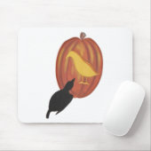 Cute Halloween Jack O'Lantern en Crow Muismat (Met muis)
