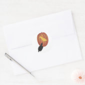 Cute Halloween Jack O'Lantern en Crow Ronde Sticker (Envelop)