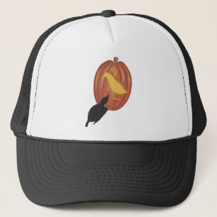 Cute Halloween Jack O'Lantern en Kraai Trucker Pet