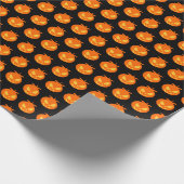 Cute Halloween Jack O'Lantern Pumpkin Pattern Cadeaupapier (Hoek)