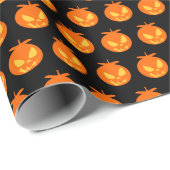 Cute Halloween Jack O'Lantern Pumpkin Pattern Cadeaupapier (Rol Hoek)