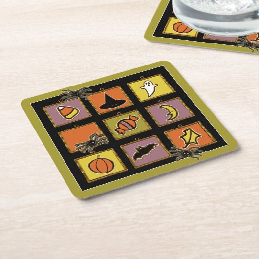 Cute Halloween Kartonnen Onderzetters (Schuin)