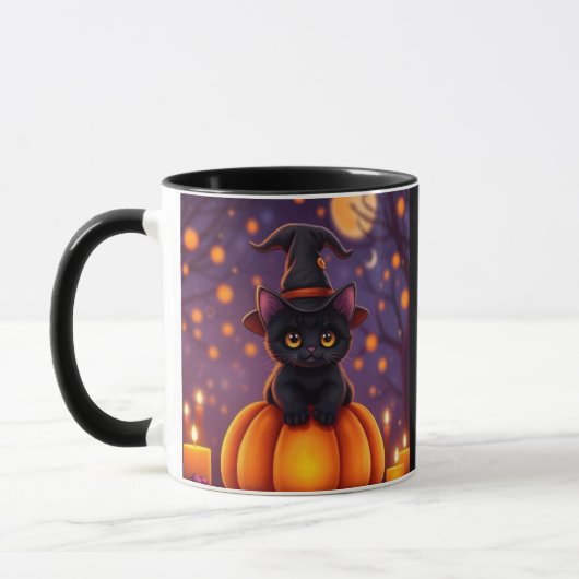 Cute Halloween Kat Koffiekop – Limited Editie 💫 Mok (Links)