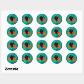 Cute Halloween-kat met pompoenen Ronde Sticker (Vel)
