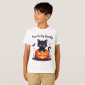 Cute Halloween kat pompoen ontwerp t-shirt (Voorkant volledig)
