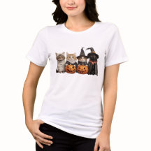Cute Halloween Katten T-Shirt 🎃