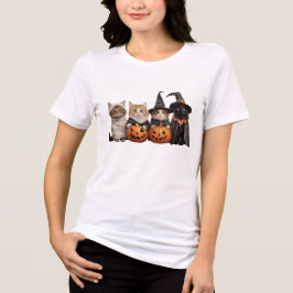 Cute Halloween Katten T-Shirt 🎃