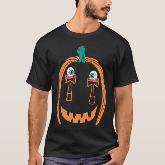 Cute Halloween Kendama Costume with Spiked Eyes T-shirt (Voorkant)