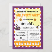 Cute Halloween Kids Birthday Party Invitation Kaart (Voorkant)