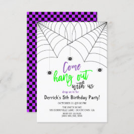 Cute Halloween Kids Birthday Party Kaart
