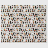 Cute Halloween Kinder Illustratie Cadeaupapier (Vlak)