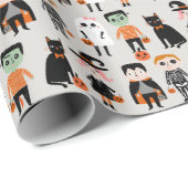 Cute Halloween Kinder Illustratie Cadeaupapier (Rol Hoek)