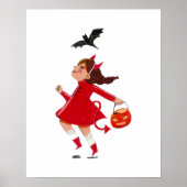 Cute Halloween kinder kostuum truc en traktatie pa Poster (Voorkant)