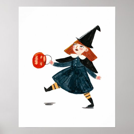 Cute Halloween kinder kostuum truc en traktatie pa Poster (Voorkant)