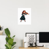 Cute Halloween kinder kostuum truc en traktatie pa Poster (Thuiskantoor)