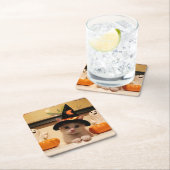 Cute Halloween Kitten Patroonontwerp Kartonnen Onderzetters (Insitu)