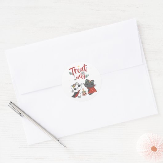 Cute Halloween Klassieke Ronde Sticker (Envelop)