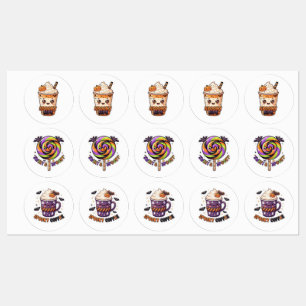 Cute Halloween Koffie & Snoep Sticker Verzameling