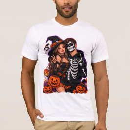 Cute Halloween Koppel Costuum T-shirt – Spooky Cou