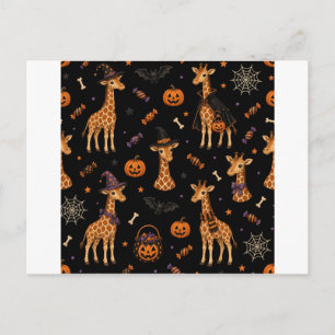 Cute Halloween Kostuum Giraffen Ansichtkaart Briefkaart