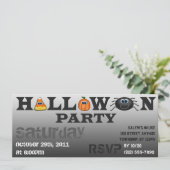 Cute Halloween Letters Party Invitation Kaart (Staand voorkant)