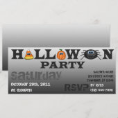Cute Halloween Letters Party Invitation Kaart (Voorkant / Achterkant)