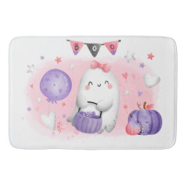 Cute Halloween Little Boo Girl Ghost Bath Mat