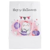 Cute Halloween Little Boo Girl Gift Bag Medium Cadeauzakje (Achterkant)