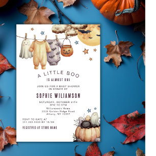 Cute Halloween Little Due Waslijn Baby Shower Kaart