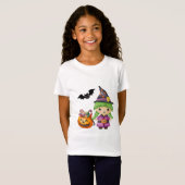 Cute Halloween Little Witch en Halloween Snoep T-shirt (Voorkant volledig)