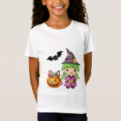 Cute Halloween Little Witch en Halloween Snoep T-shirt (Voorkant)