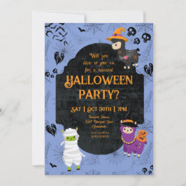 Cute Halloween Llama 1 Party Kaart