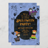 Cute Halloween Llama 2 Party Kaart (Voorkant / Achterkant)