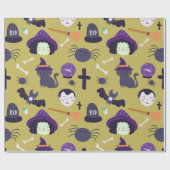 Cute Halloween Magic en Witch Attributes Cadeaupapier (Vlak)