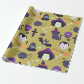 Cute Halloween Magic en Witch Attributes Cadeaupapier (Uitgerold)