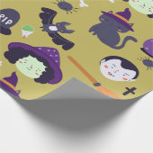 Cute Halloween Magic en Witch Attributes Cadeaupapier (Hoek)