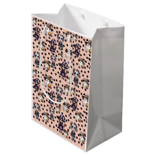 Cute Halloween Medium Cadeauzakje (Achterkant Gekanteld)