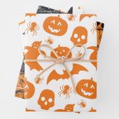 Cute Halloween Mixed Pattern Pumpkin Witch Bats Inpakpapier Vel (In situ)