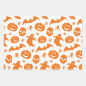 Cute Halloween Mixed Pattern Pumpkin Witch Bats Inpakpapier Vel (Voorkant)