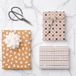 Cute Halloween Moderne Pastelkleurige Geest Cadeau Inpakpapier Vel