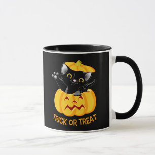 Cute Halloween mok Gepersonaliseerde zwarte kat