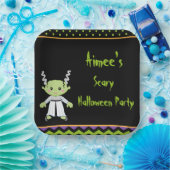 Cute Halloween Monster Girl Halloween Party Papieren Bordje (Feest)