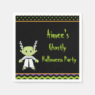 Cute Halloween Monster Girl Halloween Party Servet