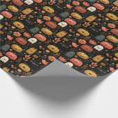 Cute Halloween Monsters and Pumpkins Pattern Cadeaupapier (Hoek)